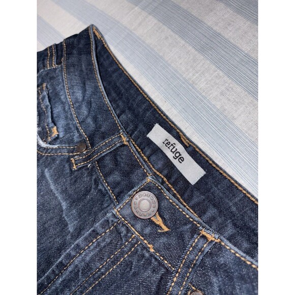 Y2K Refuge Jean Shorts Women’s Size 6 Dark Blue Denim Raw Hem Frayed Booty Short - Picture 3 of 11